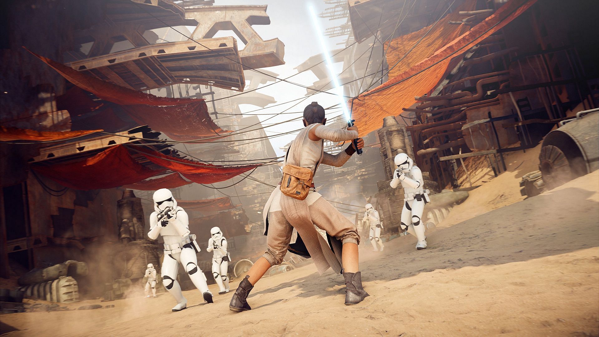 Lightsaber combat in Star Wars: Battlefront 2 (Image via EA)